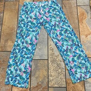 Lilly Pulitzer. Barking  up the palm tree.. print, dog & cat pajama pants  Sz. S
